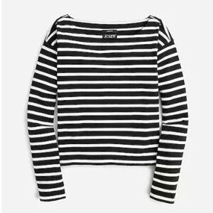 J. Crew Black and Cream Longsleeved T-shirt